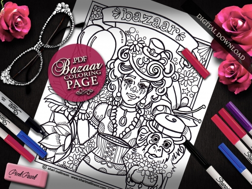 Bazaar Coloring Page, Everyday Goddess Series