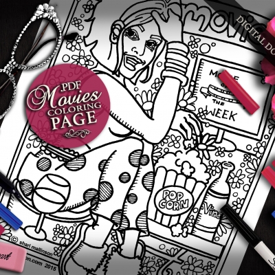 Movies Coloring Page, Everyday Goddess Series