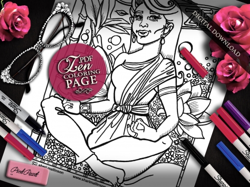 Zen Coloring Page, Everyday Goddess Series